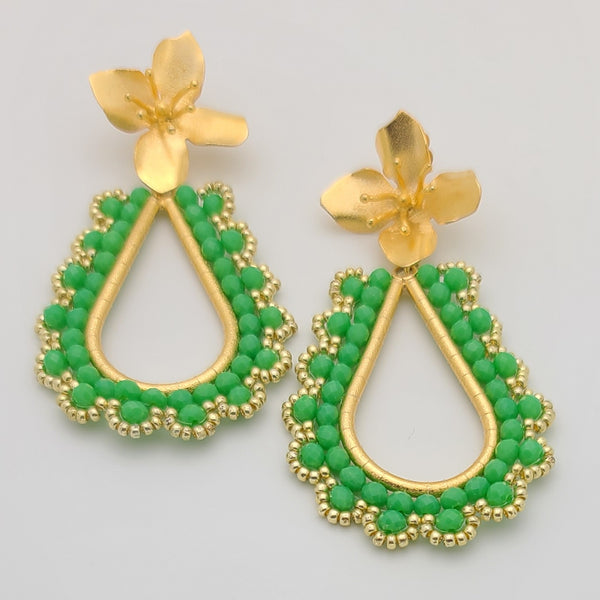 Faint gold finish Earring/jhumka/Dangler with Mang Tikka with Mist Gre –  Griiham